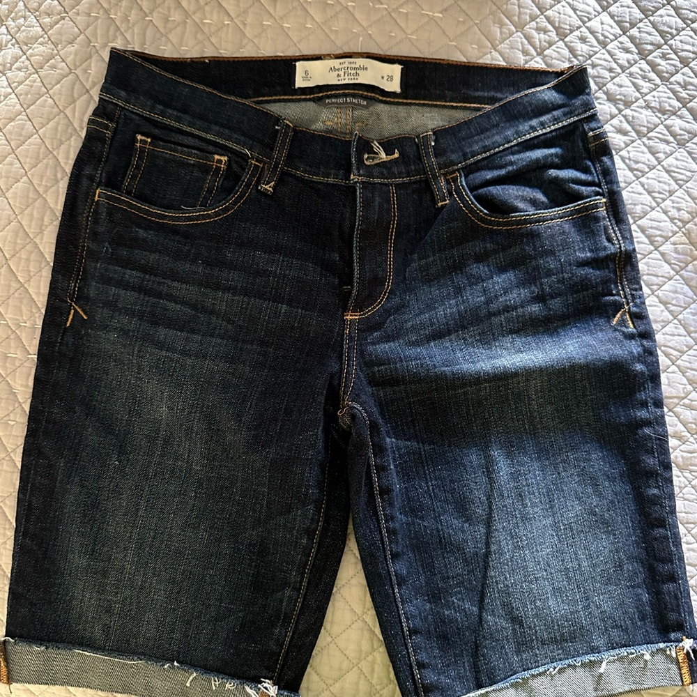 Abercrombie & Fitch Dark Blue Denim Shorts